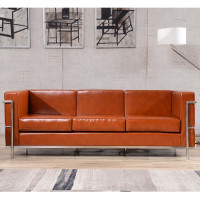 Flash Furniture ZB-REGAL-810-3-SOFA-GY-GG Hercules Regal Series Contemporary Gray LeatherSoft Sofa with Encasing Frame